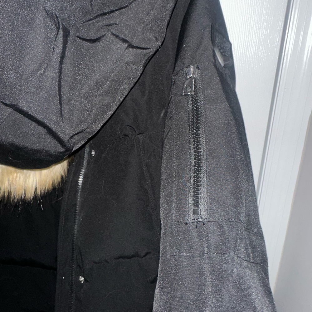 Vince Camuto Black Puffer Coat with Fur Hood - Picture 6 of 8